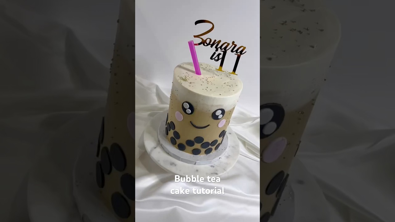 Decorate a Cake with Me: Bubble Tea Cake