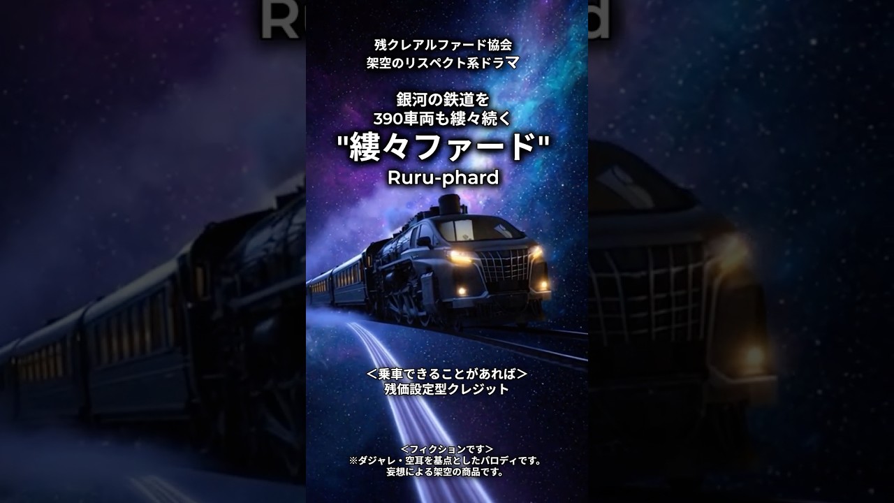 83_残クレアルファード協会 架空のリスペクト系ドラマ 銀河の鉄道を390車両も縷々続く列車「縷々ファード」（妄想商品）#残クレアルファード #残クレアルファード協会 #銀河鉄道999 #エグザイル