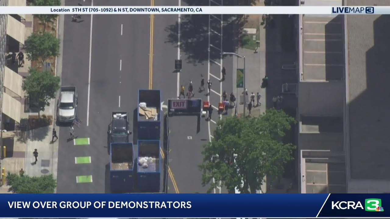 LIVE | LiveCopter 3 is over a group of demonstrators marching in Sacramento