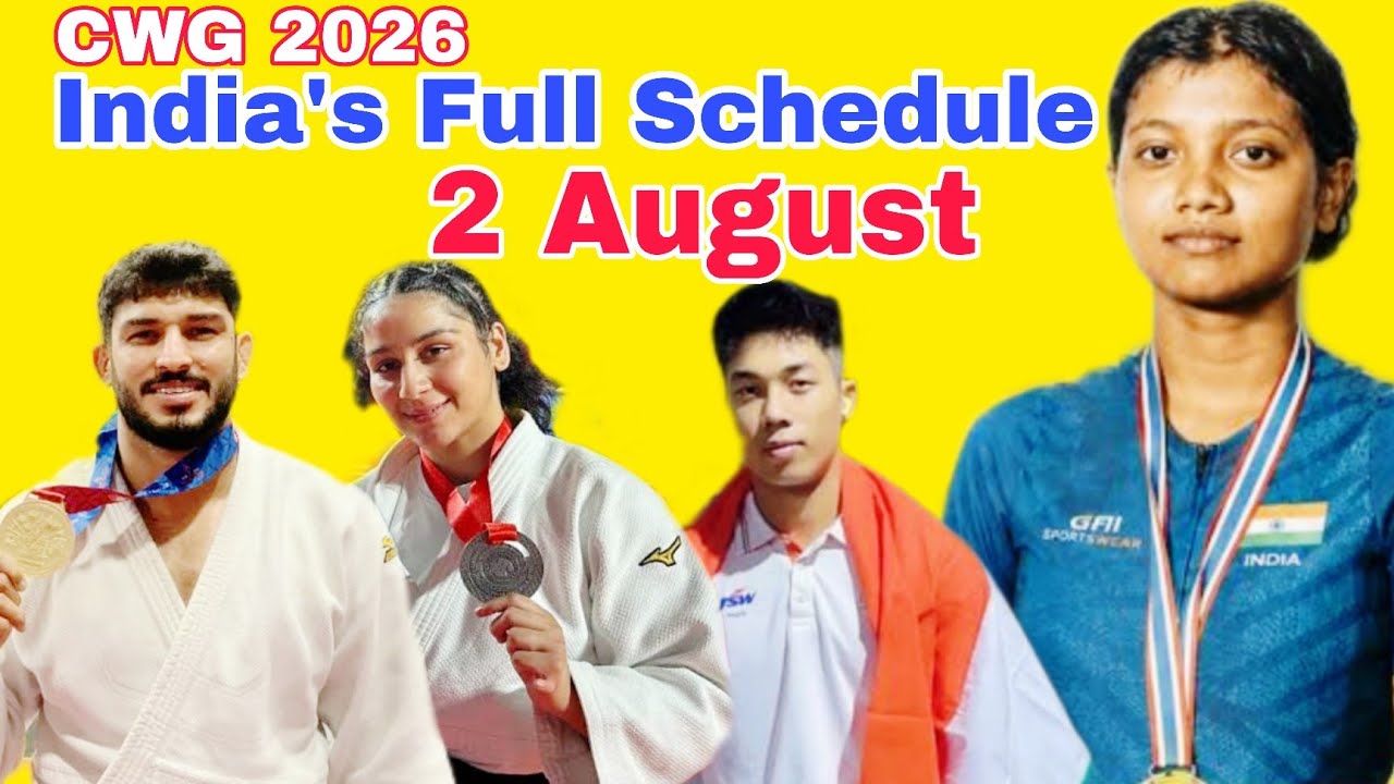 India's Full Schedule on August 2 in Commonwealth Games 2026
