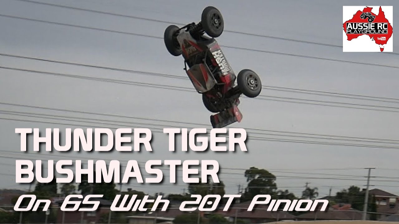 MASSIVE Crash - Thunder Tiger Bushmaster on 6S with 20T Pinion