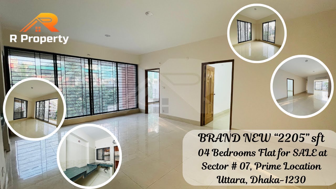 উত্তরা ৭ নং সেক্টরে পার্ক ও মসজিদ এর পাশে ৪ বেডরুমের চমৎকার ব্র্যান্ড নিউ ফ্ল্যাট বিক্রয় ২০৮৫ ব .ফু,