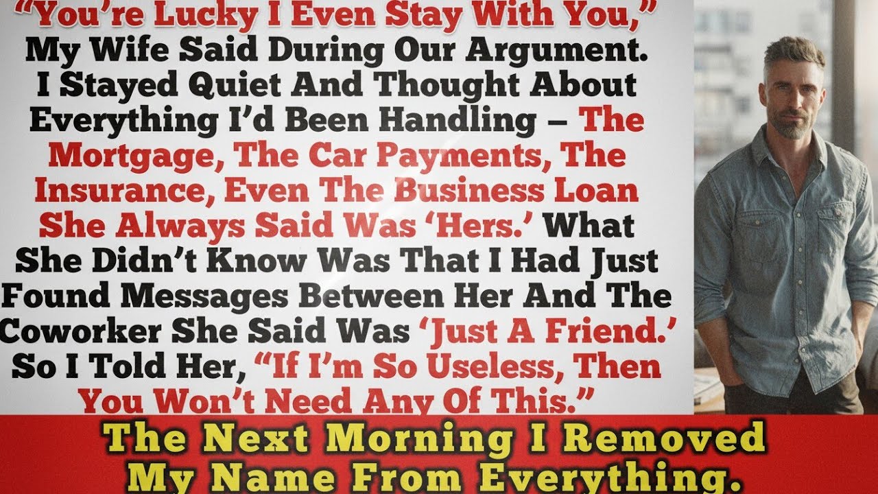 My Wife Said I Was Lucky She Stayed… So I Quietly Removed My Name From Everything