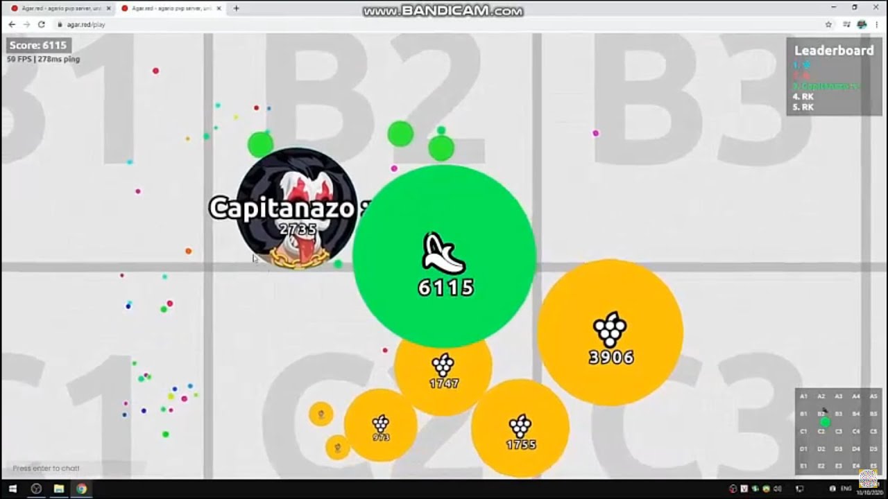 Agar.red I Banana & Grapes Solo all noob