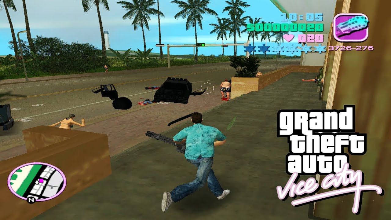 GTA Vice City HD (2021) - POLICE SHOOTOUTS Gameplay (PC HD)