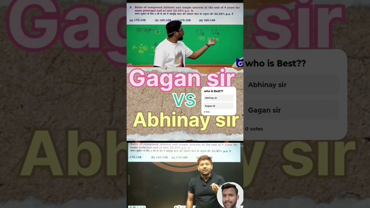 Abhinay Sir Vs Gagan Sir ! Which trick is faster?🔥 #ssc2025 #abhinaymaths #gaganpratapmaths #shorts