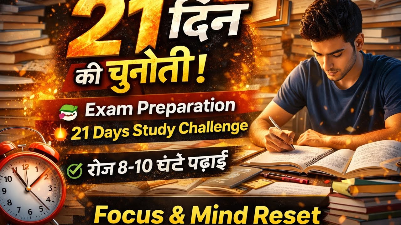 21 Days Study Challenge 🔥 | Mind Reset Routine | Exam Preparation Motivation