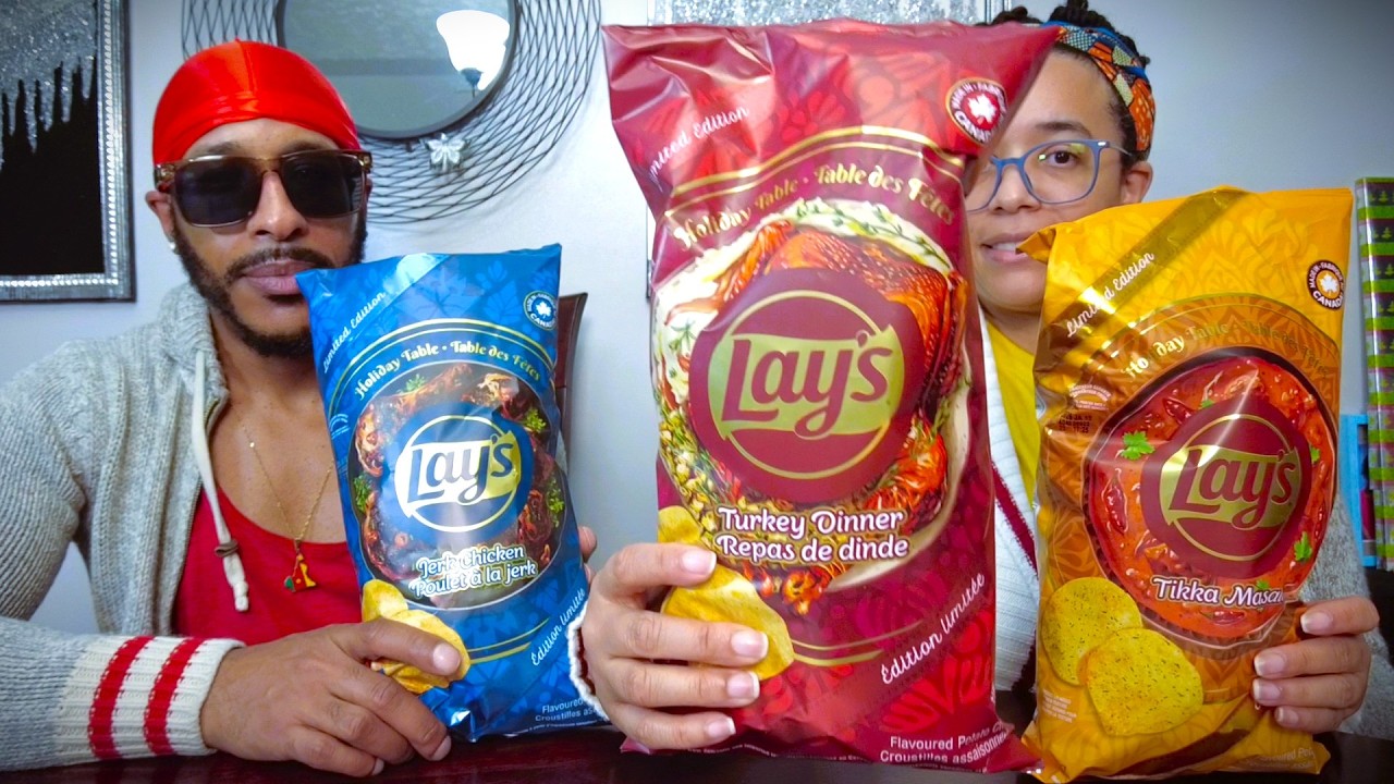 Tasting Lays Holiday Table Chips! 🥔🎄 Tikka Masala, Jerk Chicken, Turkey Dinner… HIT or MISS? 😂