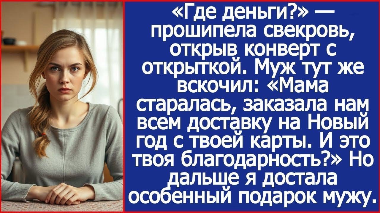 «Где деньги » — прошипела свекровь, открыв конверт с открыткой  Муж замер от моего ответа