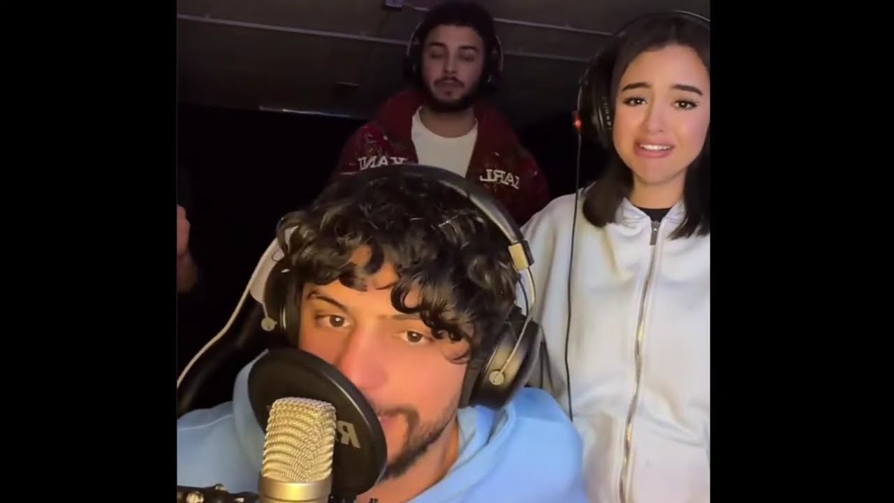 ايناس مع موزو ونزار ونيرمين في الاستديو فعاليات الغناء اغنية موزو بصوت ايناس