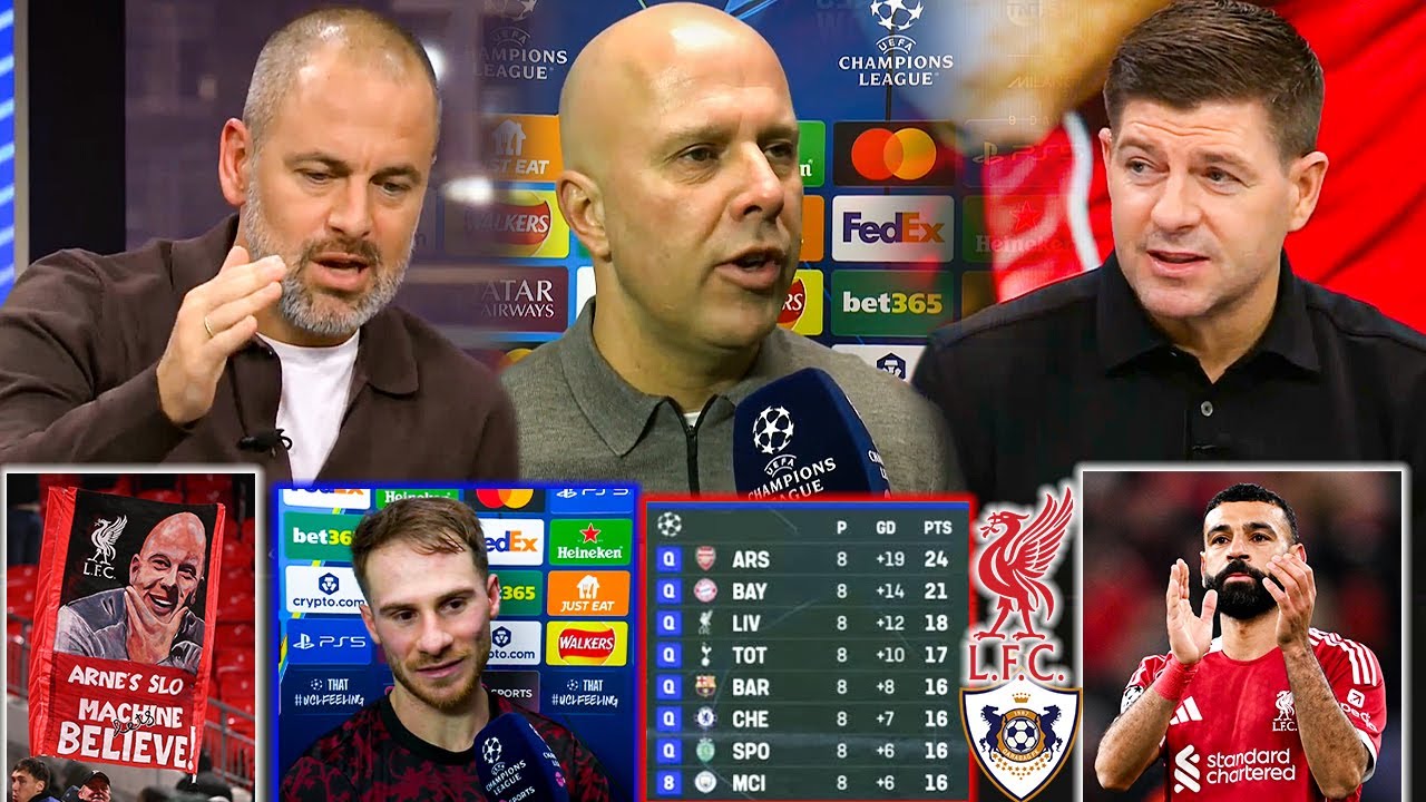 Liverpool vs Qarabag 6-0 Gerrard Goes CRAZY! Arne Slot on Fire in the Champions League — Reactions 🔥