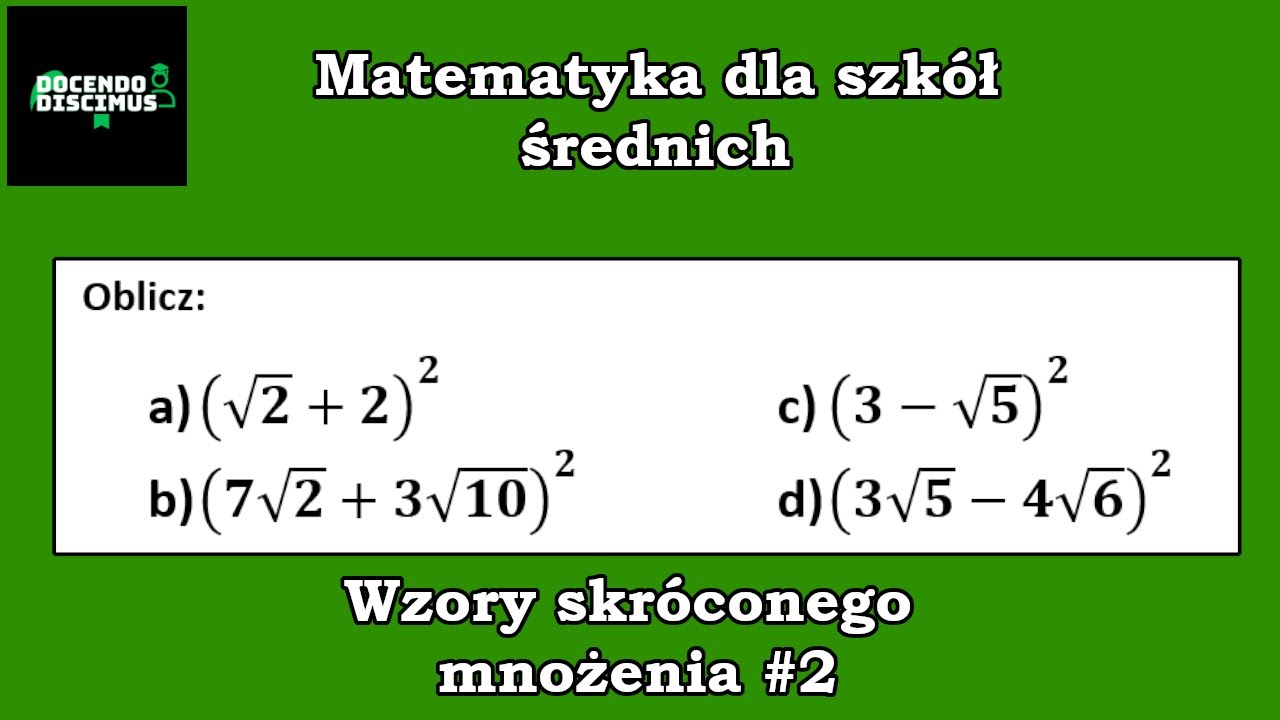 Wzory skróconego mnożenia #2 // Matematyka dla szkół średnich