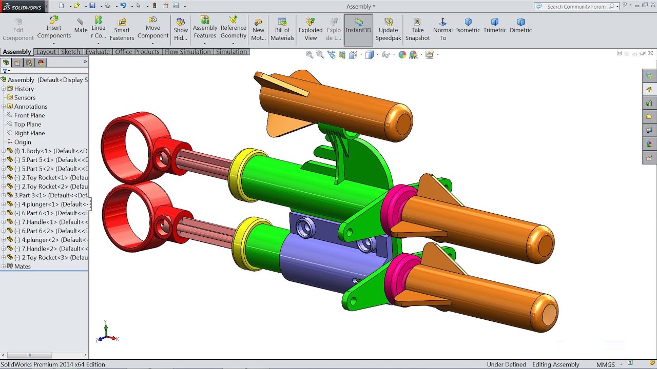 Solidworks tutorial | Design and Assembly of Launcher in Solidworks