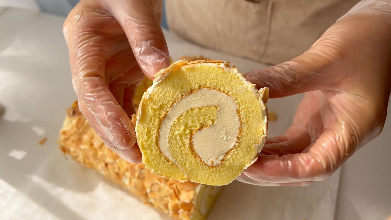 Almond Butter Cream Roll Cake