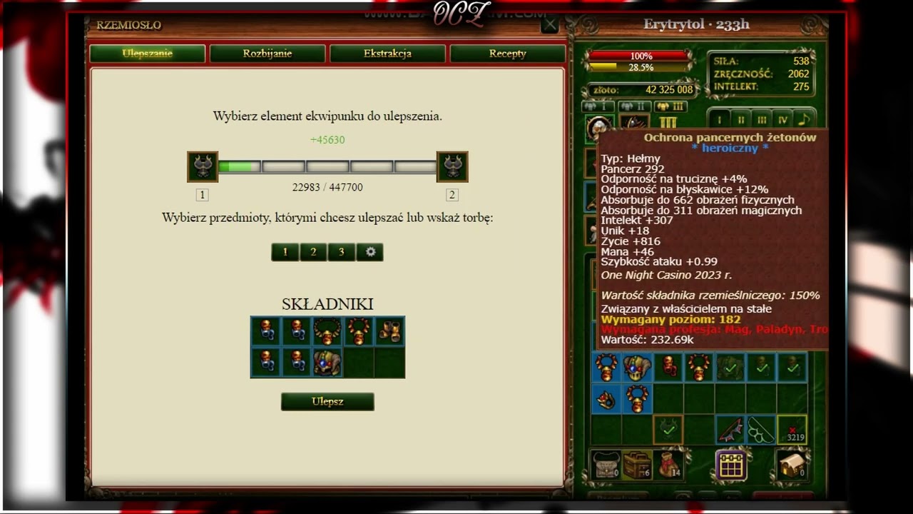 WBIJAM 470 LVL/ SKŁADAM LEGENDARNY STRÓJ ZE ZŁODZIEJA/ULEPSZANIE ZBROI LEGI MARGONEM OCZ KATAHHA
