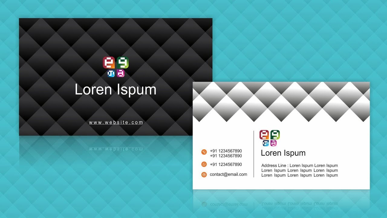 Visiting Card Design #3 | coreldraw tutorials for beginners | Business Card Design in corel X7