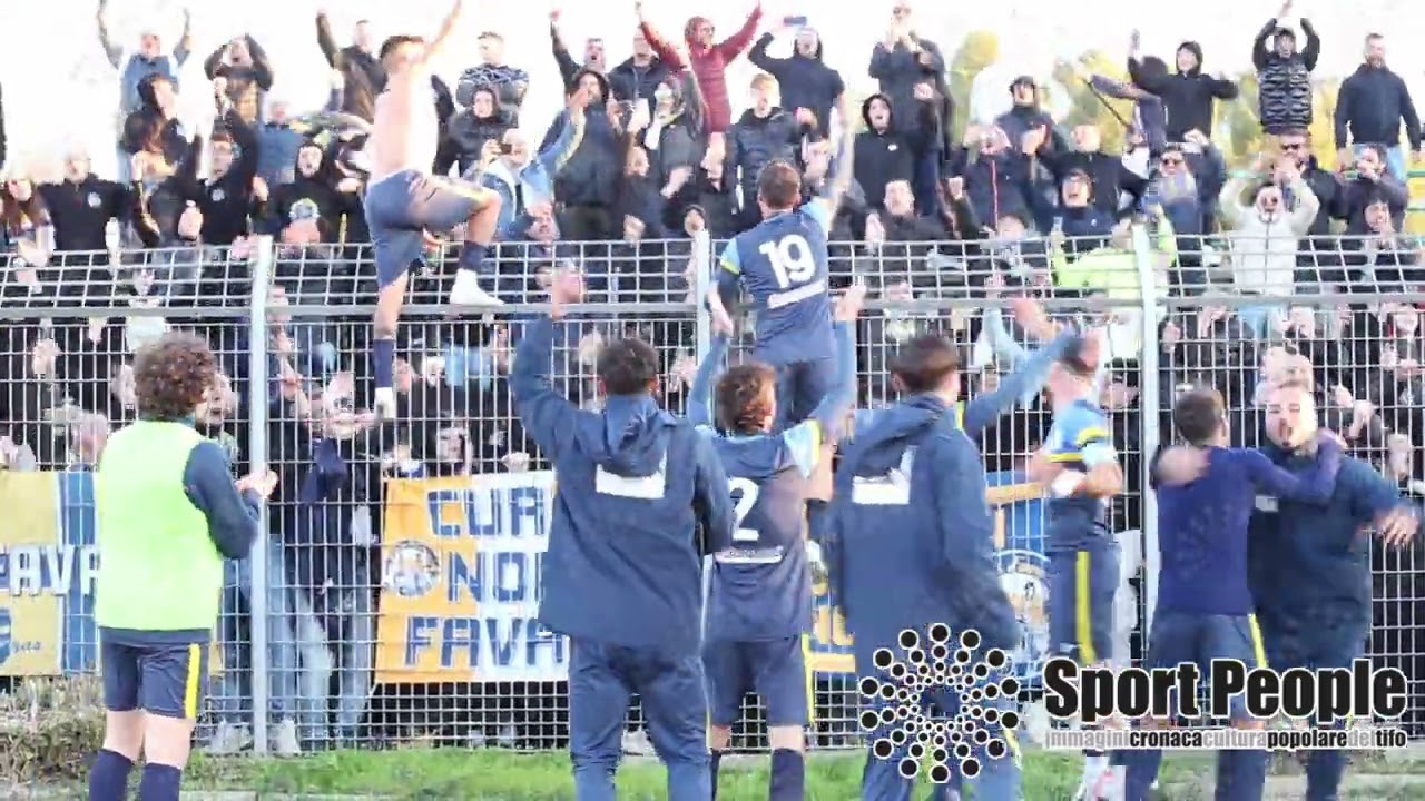 🟡🔵 Favara @Nissa 2023-24: tifo e festeggiamenti con la squadra a fine partita