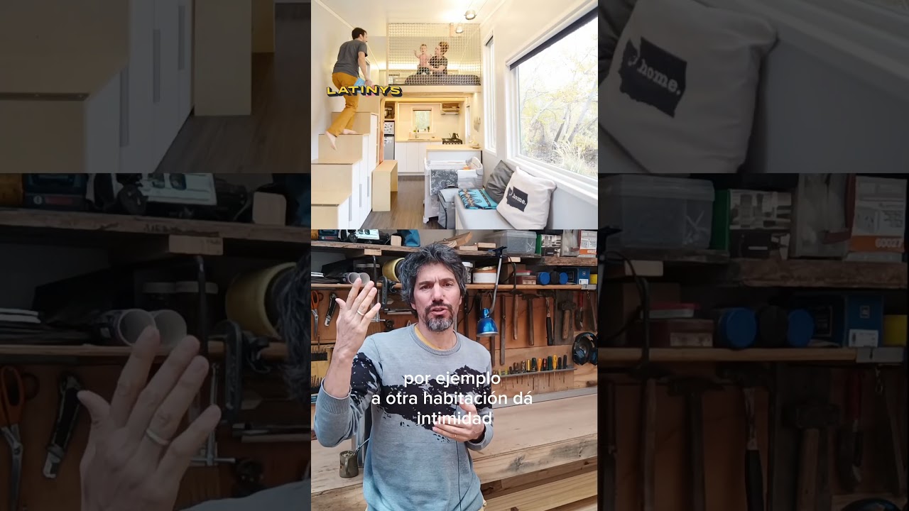 Ventajas del dormitorio arriba en el loft de entrepiso de una #tinyhouse #casapeque&ntilde;a #casamodular