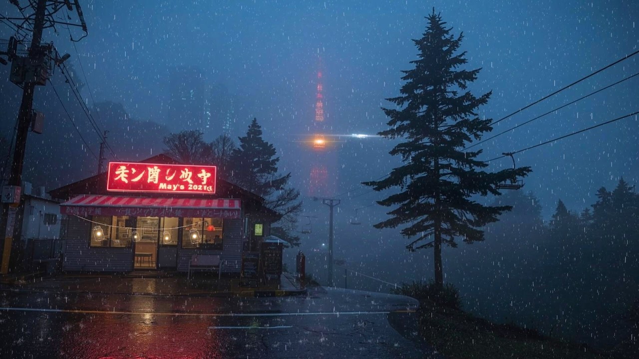 Fall Asleep in a 90s Rainy Café 🌙 Lofi for Focus & Study