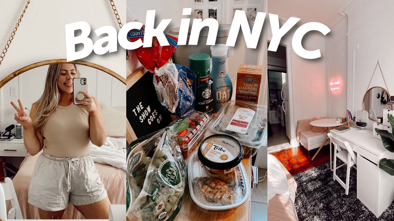 BACK IN MY NYC APARTMENT! Grocery haul, Unpacking, & CLEANING