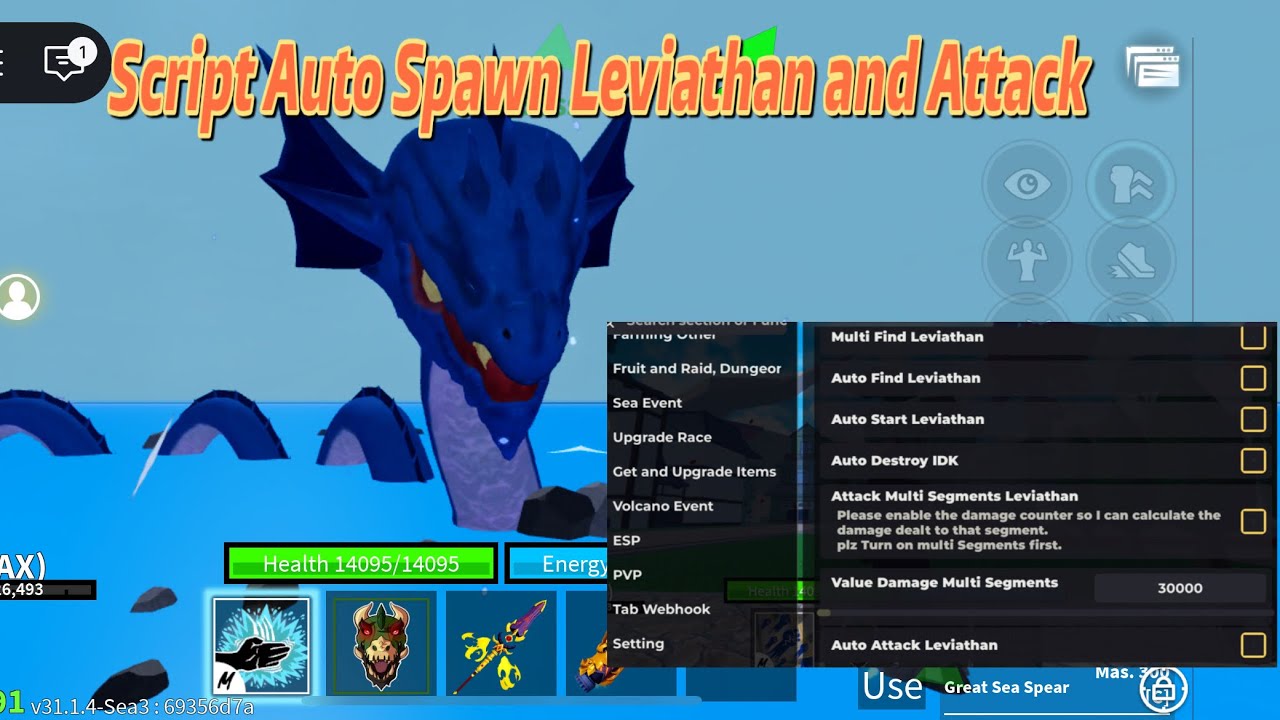 Script Auto Spawn Leviathan and Attack | Blox Fruits Script Banana Cat Hub | Full Tutorial Showcase