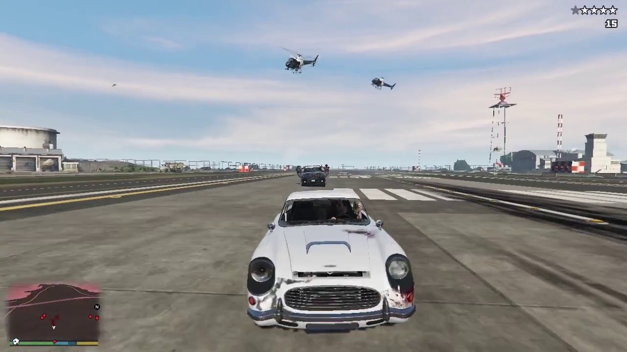 GTA 5 Wasted | Michael vs Police Helicopter at Fort Zancudo 🚁💥