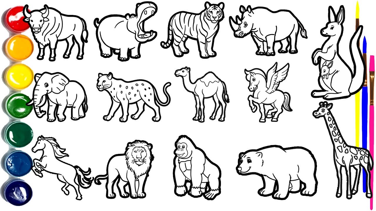 🖍️ How to Draw 16 Animals for Kids  Step by Step Easy Drawing Tutorial 🦁🐘🦄