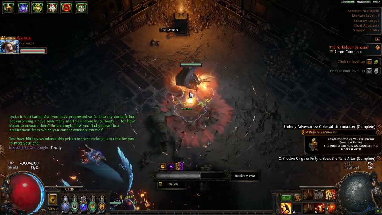 Path of Exile - Forbidden Sanctum - Mini Boss Floor 4 Colossal Lithomancer | Unholy Adversaries