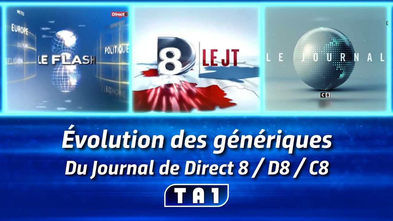 Évolution des génériques du journal de Direct 8 / D8 / C8