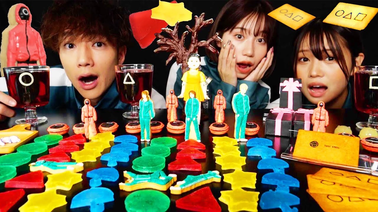 【ASMR】イカゲームを食べる🦑/【Eating Sounds】SQUID GAME🎮