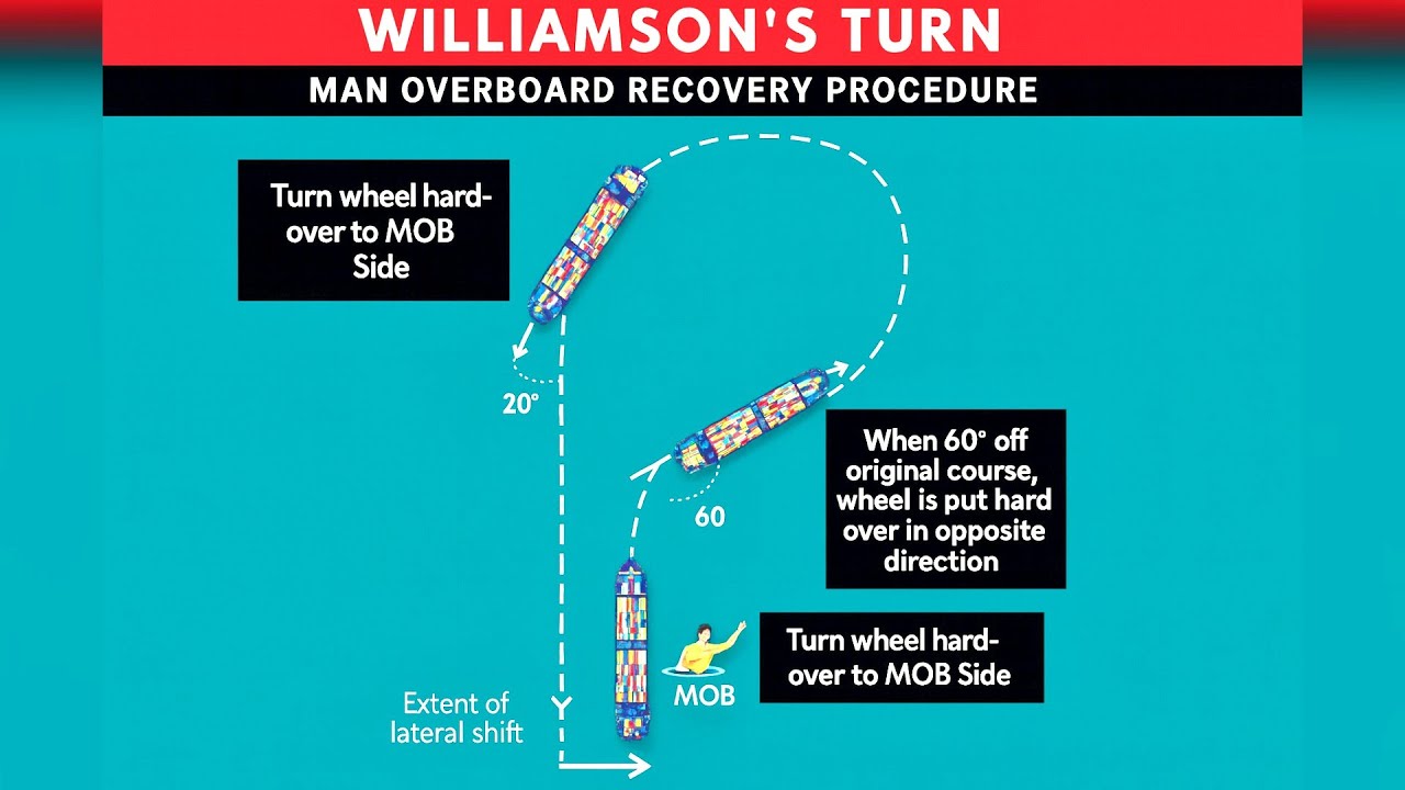 Williamson turn | MOB recovery | Man overboard | Ship maneuvering | Bridge watchkeeping