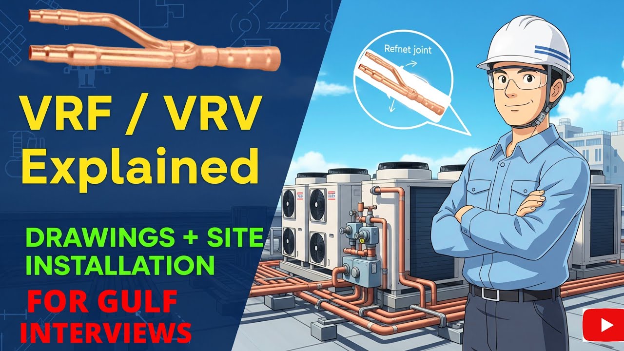 VRF / VRV System Explained | Drawing + Site Installation | HVAC Interview | MEP Simplified