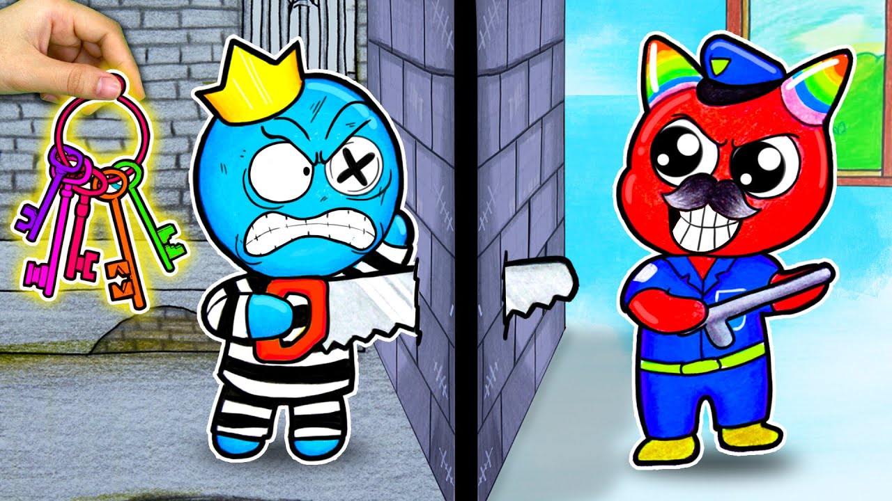 Blue Escape: Cutest and Funniest RAINBOW FRIEND Escapes From Prison Maze | Diam English