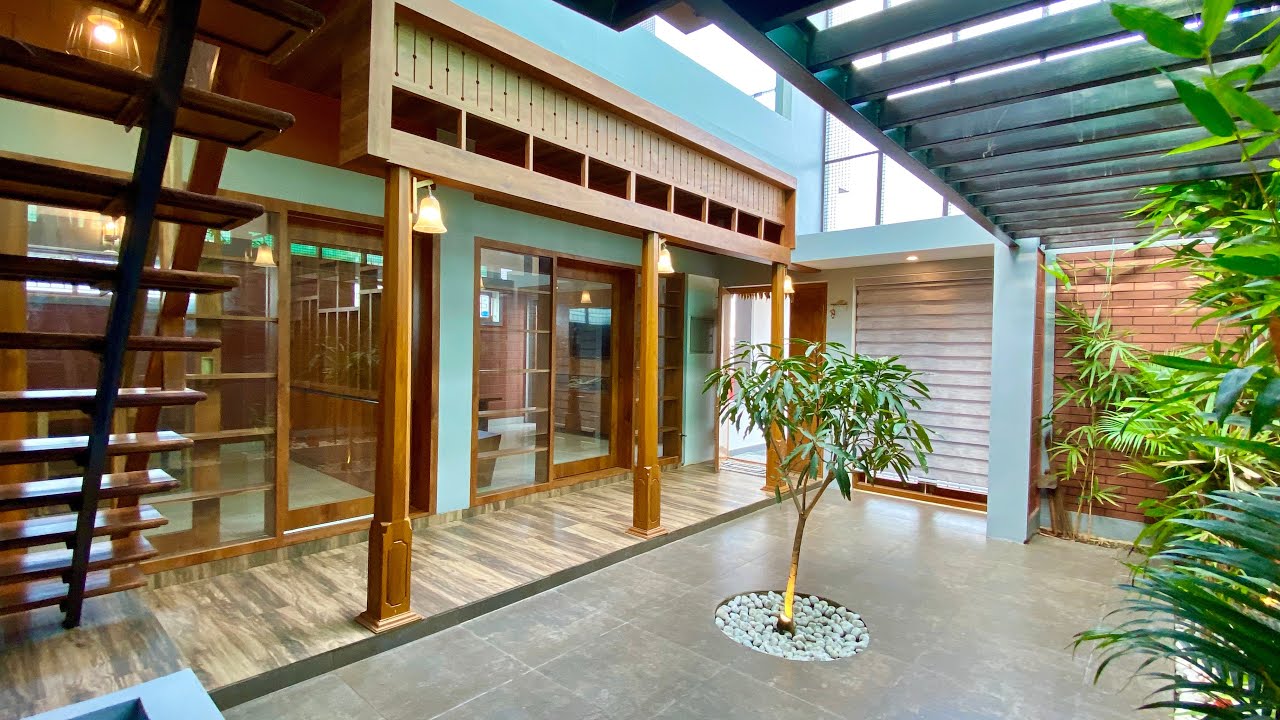 3BHK Courtyard House | Eco-Friendly Mud Interlocking Brick House | Epi-219