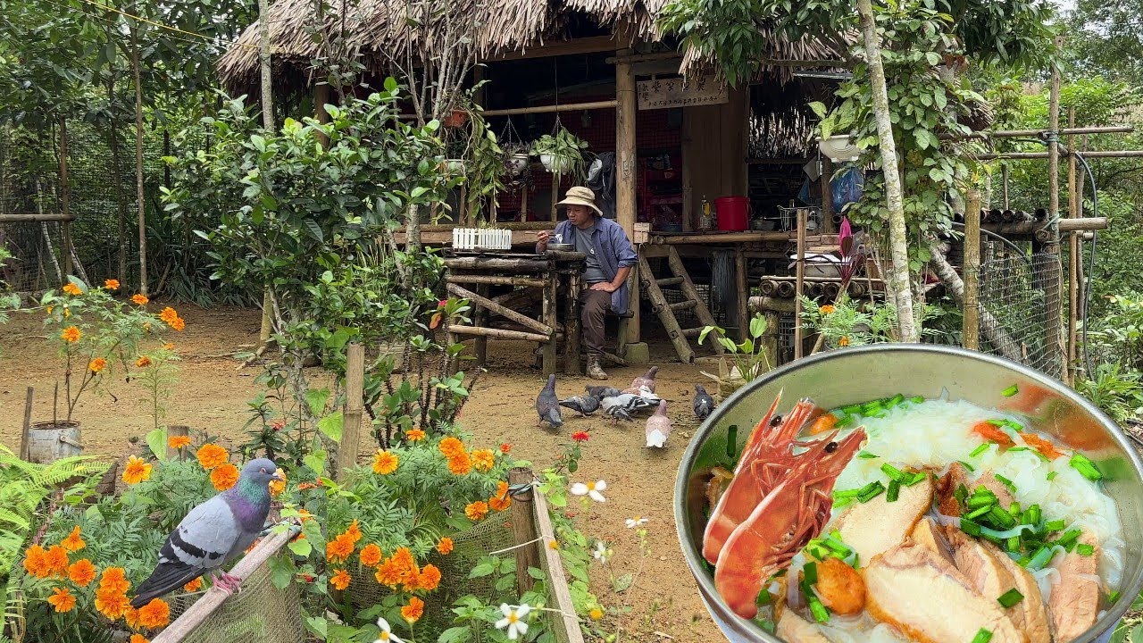 Island Homestead Life | Cooking Noodles with Wild Ingredients Deep in the Forest
