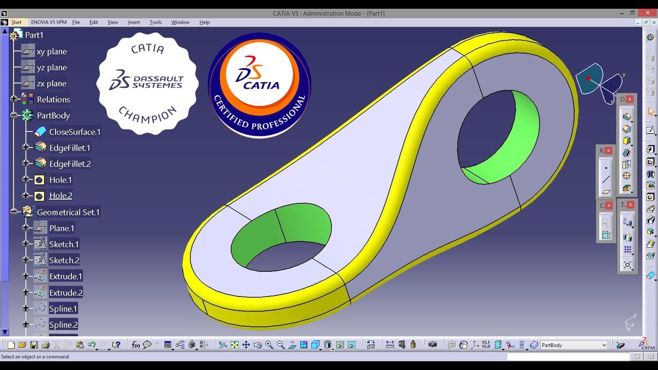 How to create a mechanical part using CATIA Part Design 122