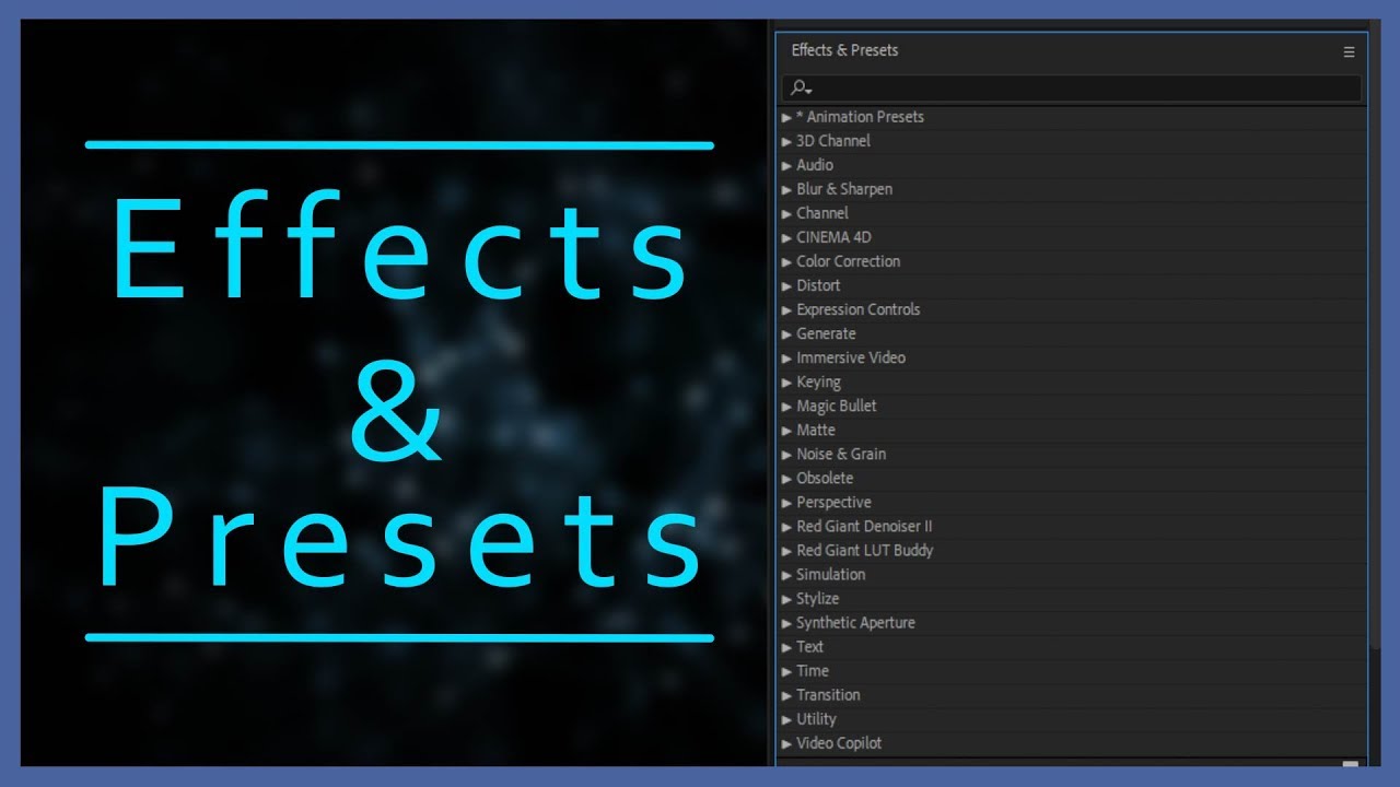 After Effects Tutorials for beginners Effects And Preset's