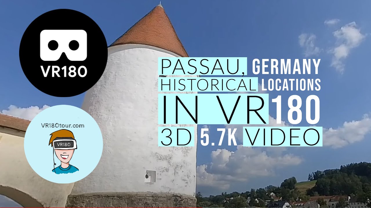 VR180 Passau Castle and surrounding monuments in VR180 3D video tour. 3D video tour for VR Headsets.