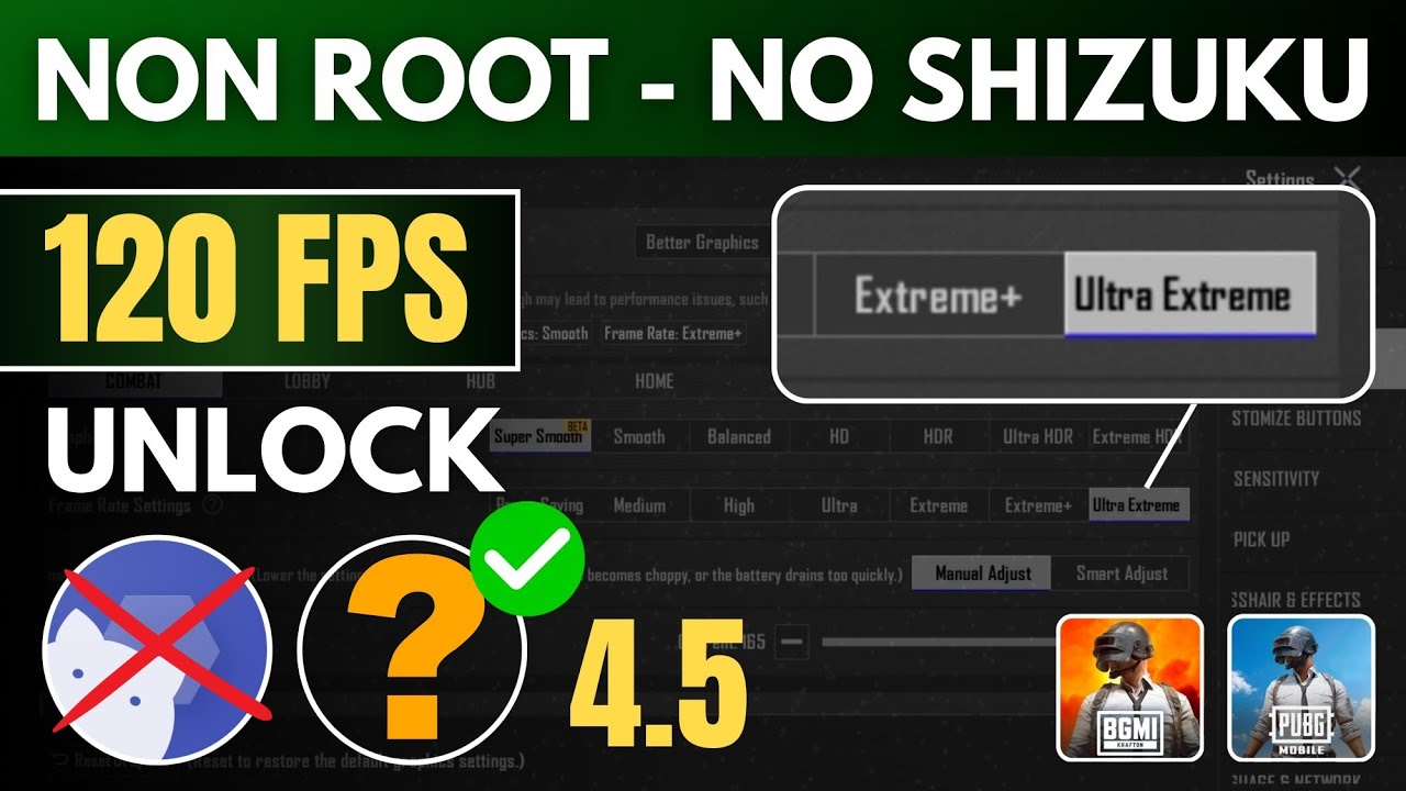 (No Shizuku) How to unlock 120 fps in BGMI/pubg mobile in new update All device working 