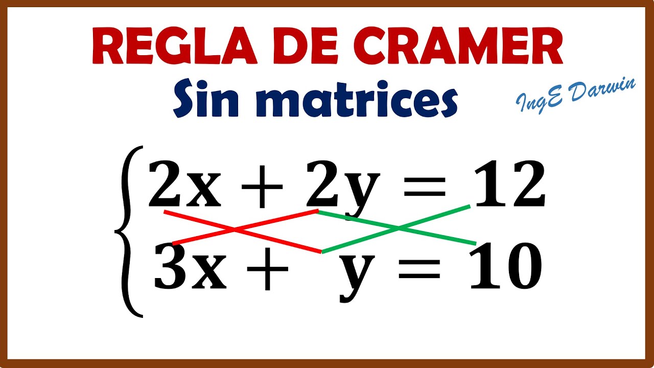 Regla de CRAMER simplificada para sistema de ecuaciones | Ejemplo 2