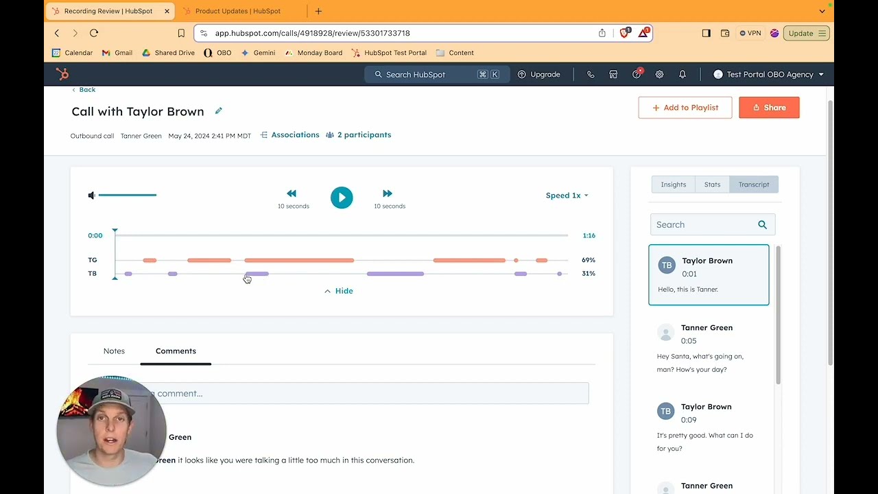 HubSpot+ Demo: HubSpot Conversation Intelligence Features