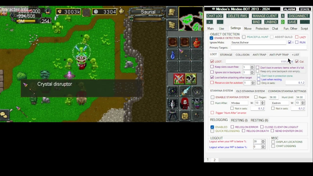 WarCave on Mindee-Bot - TibiaME