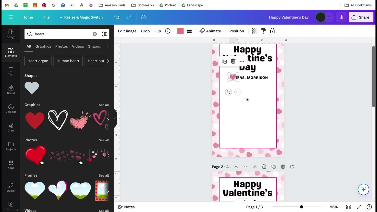 How to make Valentine’s Day card on Canva