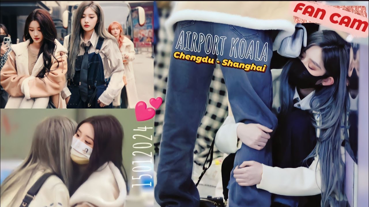 150124 SQHY Airport Diabetes 😍 FAN CAM - SNH48 Wang Yi & Zhou Shi Yu CP 王奕 周诗雨 vương dịch les레즈 vlog