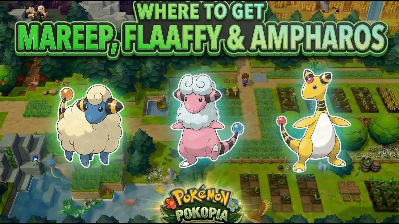 How To Get Mareep Flaaffy & Ampharos In Pokemon Pokopia