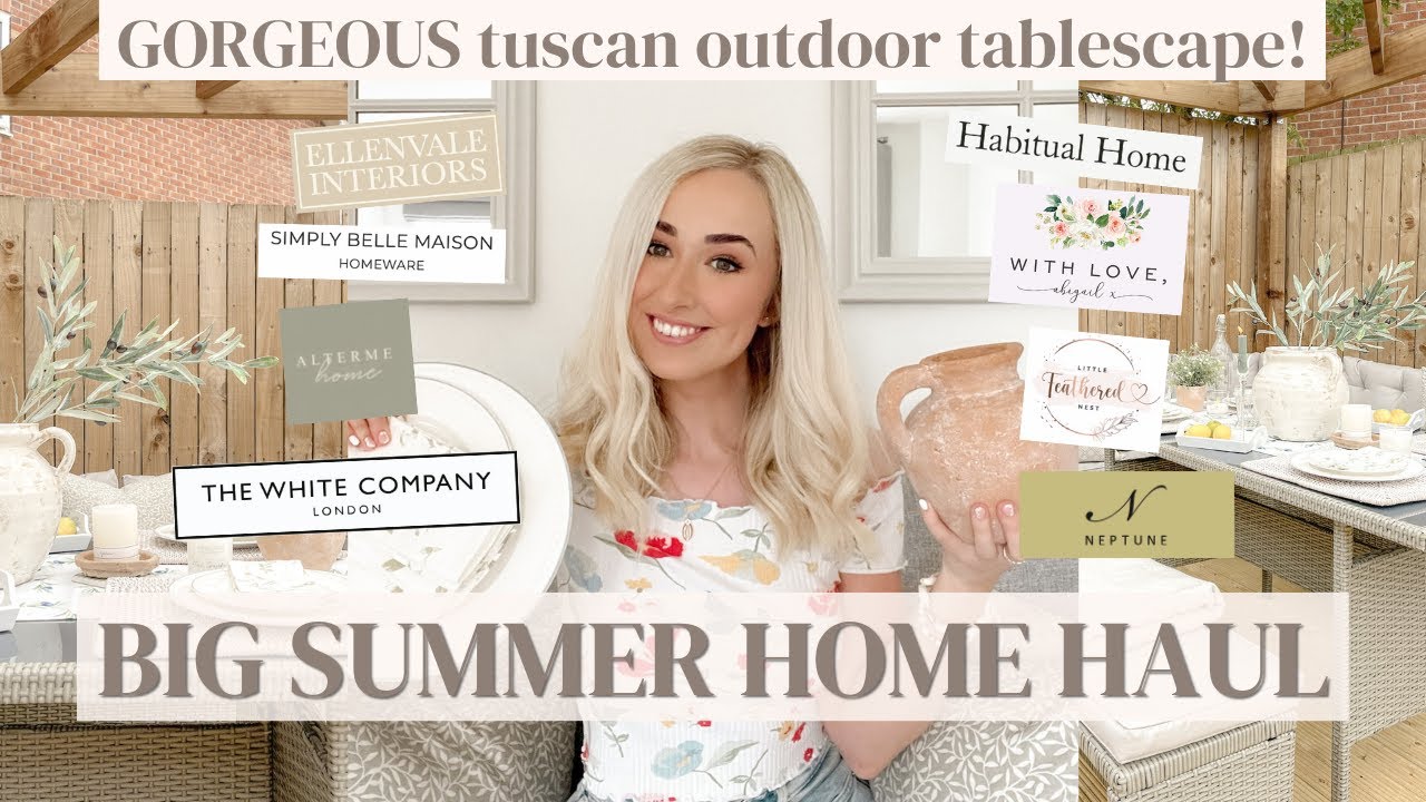 SUMMER HOME DECOR HAUL and styling a tuscan Italian theme summer tablescape! Table ideas garden