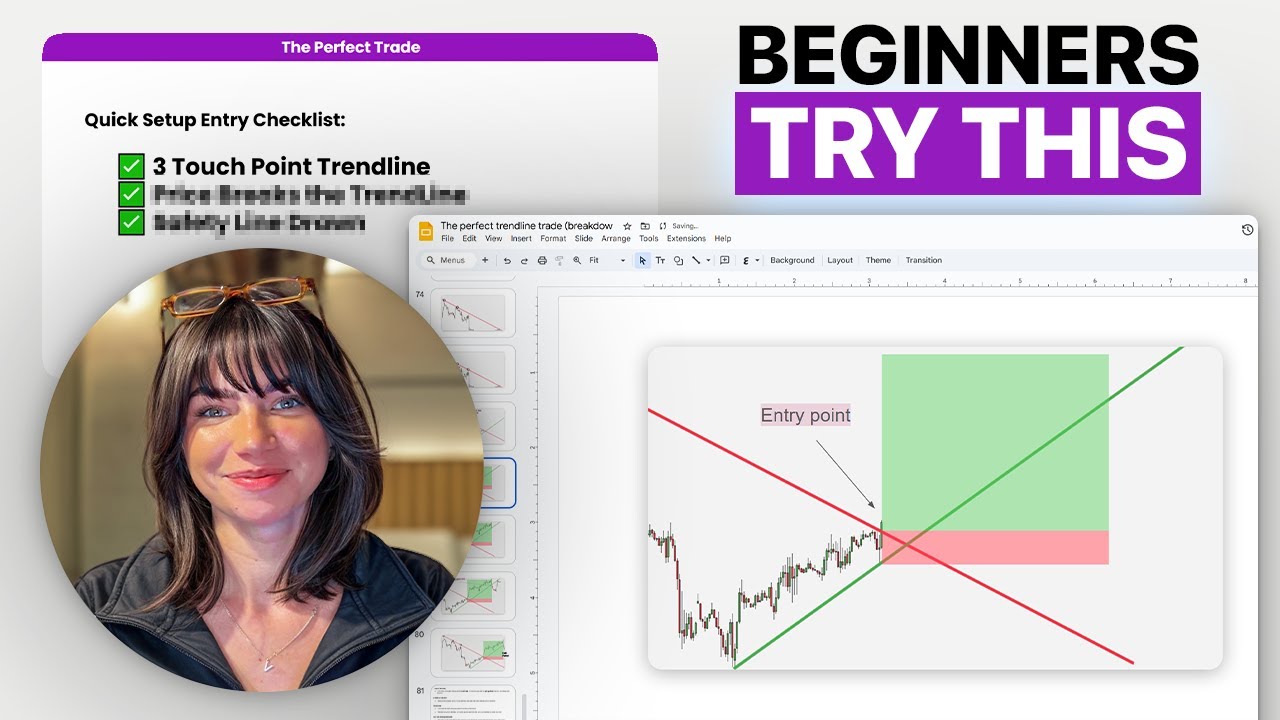 Идеальная торговля TRENDLINE для новичков (шаг за шагом)