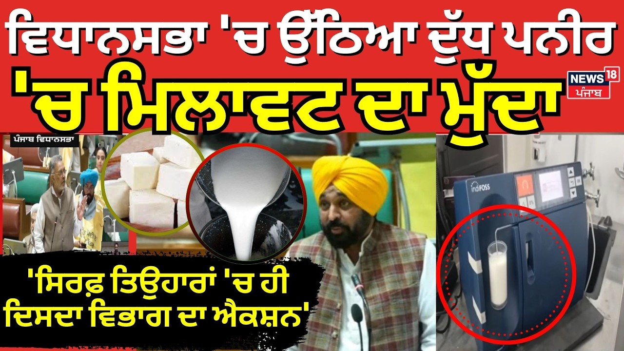 Vidhan Sabha 'ਚ ਉੱਠਿਆ ਦੁੱਧ ਪਨੀਰ 'ਚ ਮਿਲਾਵਟ ਦਾ ਮੁੱਦਾ, 'ਸਿਰਫ਼ ਤਿਉਹਾਰਾਂ 'ਚ ਹੀ ਦਿਸਦਾ ਵਿਭਾਗ ਦਾ Action'
