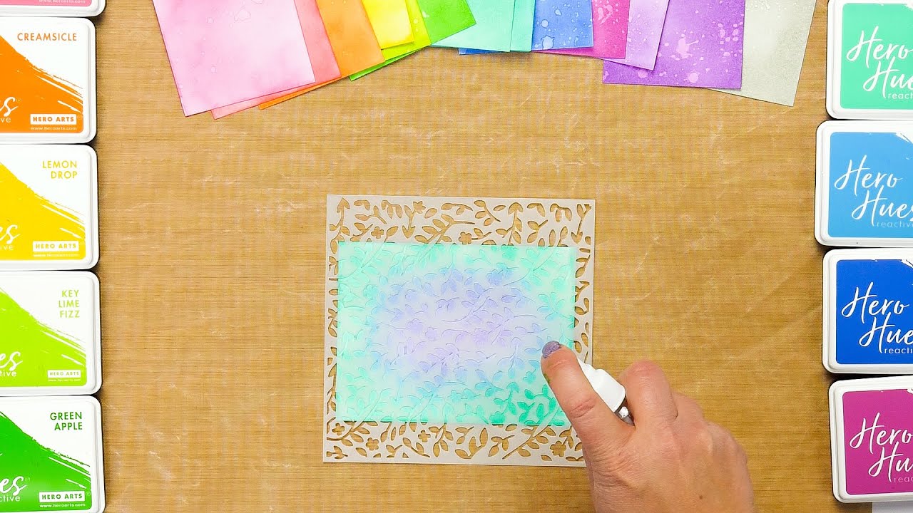 Ink Blending With a Rainbow of Reactive Inks  | Hero Arts