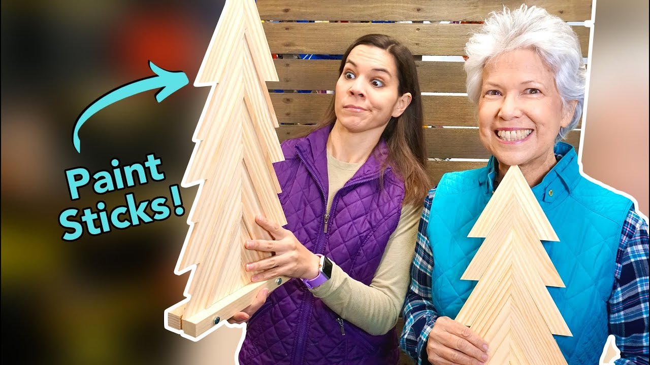 DIY Paint Stick Christmas Tree Decor // Part 1
